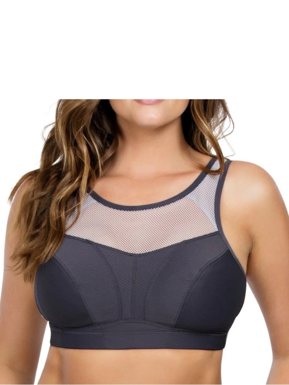 Parfait Active Wireless Yoga Sports Bra Size 32H P5542 Rabbit (gray) w/White NWT